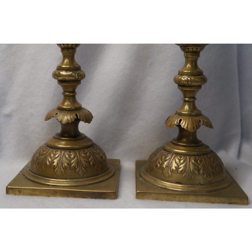 Antique Fraget N Plaque Candlesticks Russian/Polish Judaica 1899 Marked eagle - Picture 7 of 10